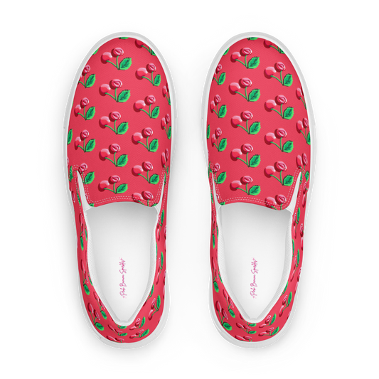 Cherry Vulvas (pink)- Women’s slip-on canvas sneaker