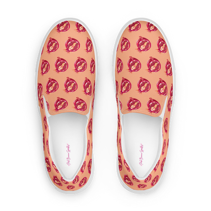 Pomegranate Vulva- Women’s slip-on canvas sneakers