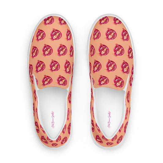 Pomegranate Vulva- Women’s slip-on canvas sneakers