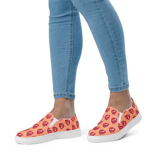 Pomegranate Vulva- Women’s slip-on canvas sneakers