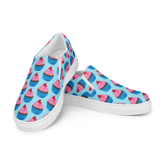 "Sweet Cupcake" (with cherry nipple) -Women’s slip-on canvas shoes