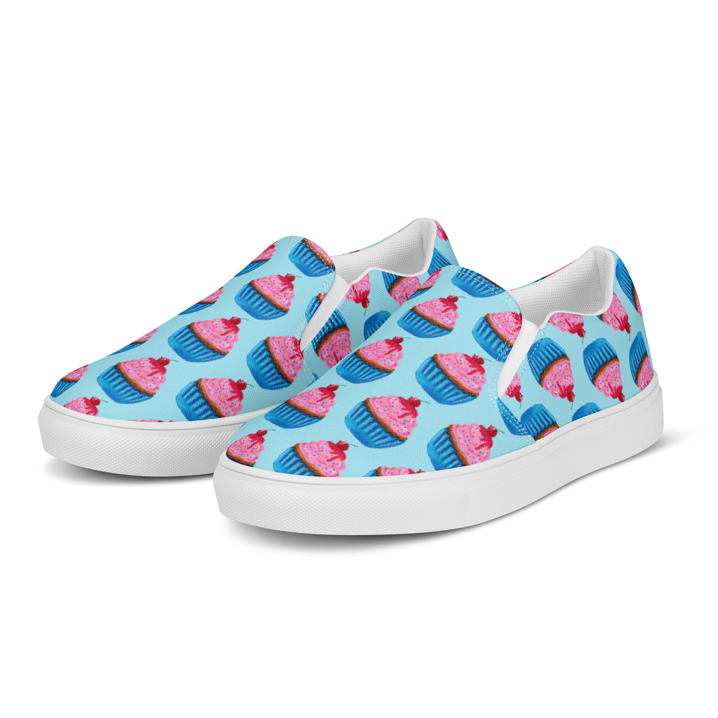 "Sweet Cupcake" (with cherry nipple) -Women’s slip-on canvas shoes