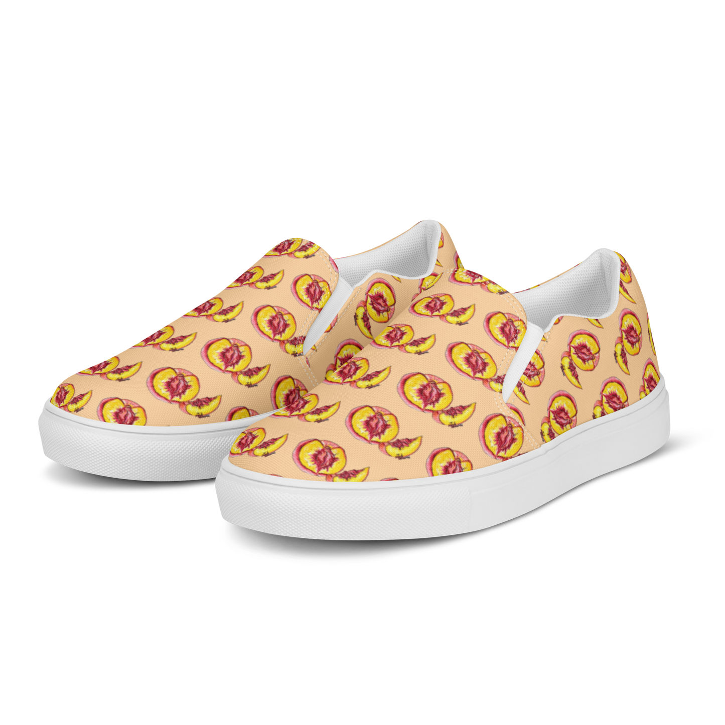 "The Perfect Peach" Peach Vulva- Women’s slip-on canvas shoes