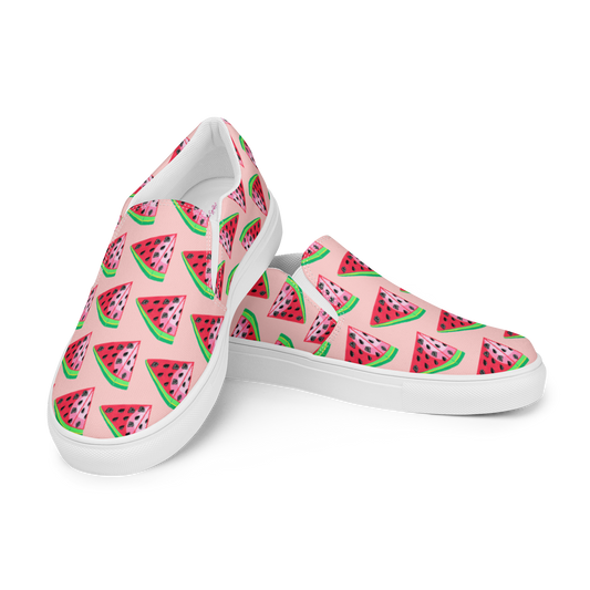 TWAT-ermelon pink Women’s slip-on canvas shoes