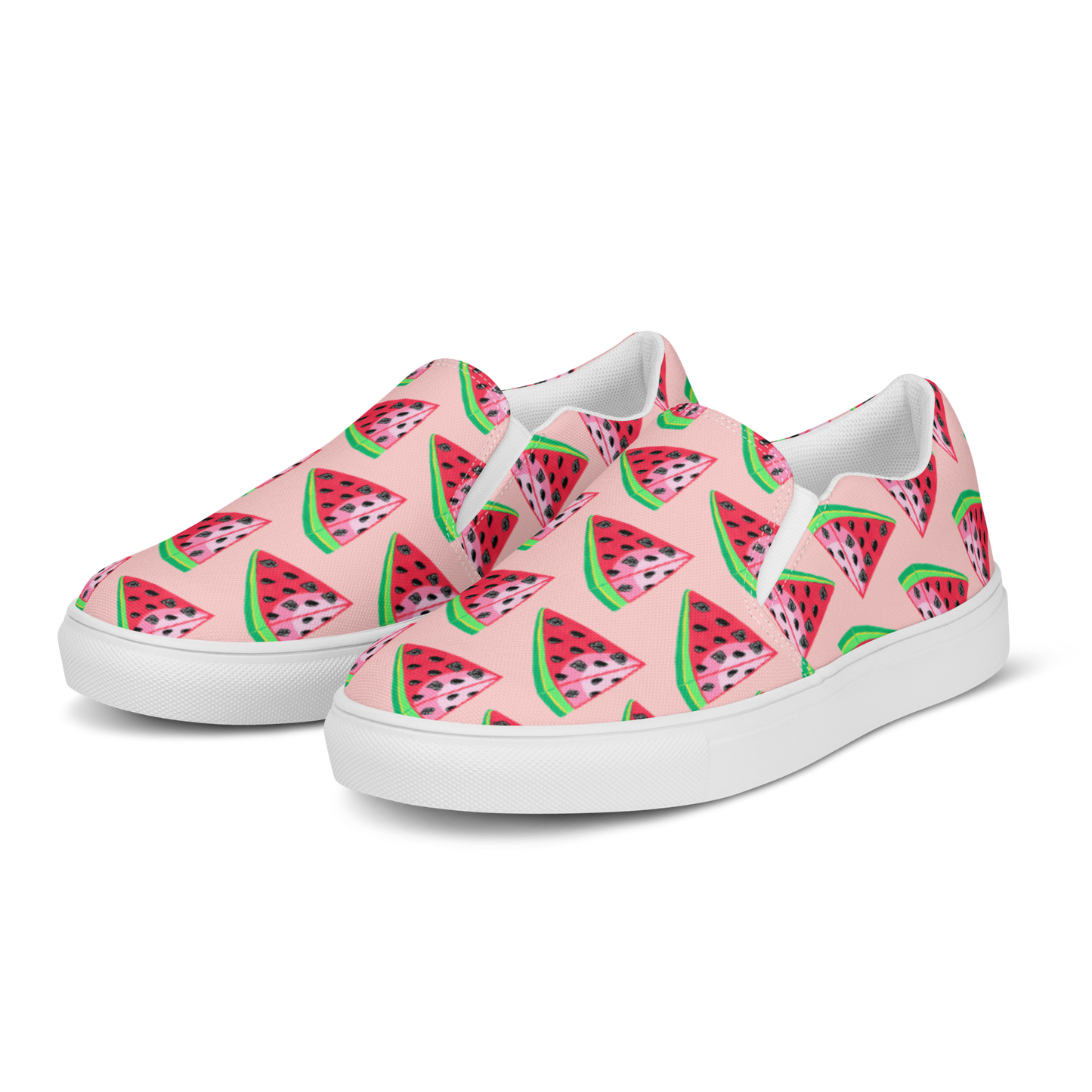 TWAT-ermelon pink Women’s slip-on canvas shoes