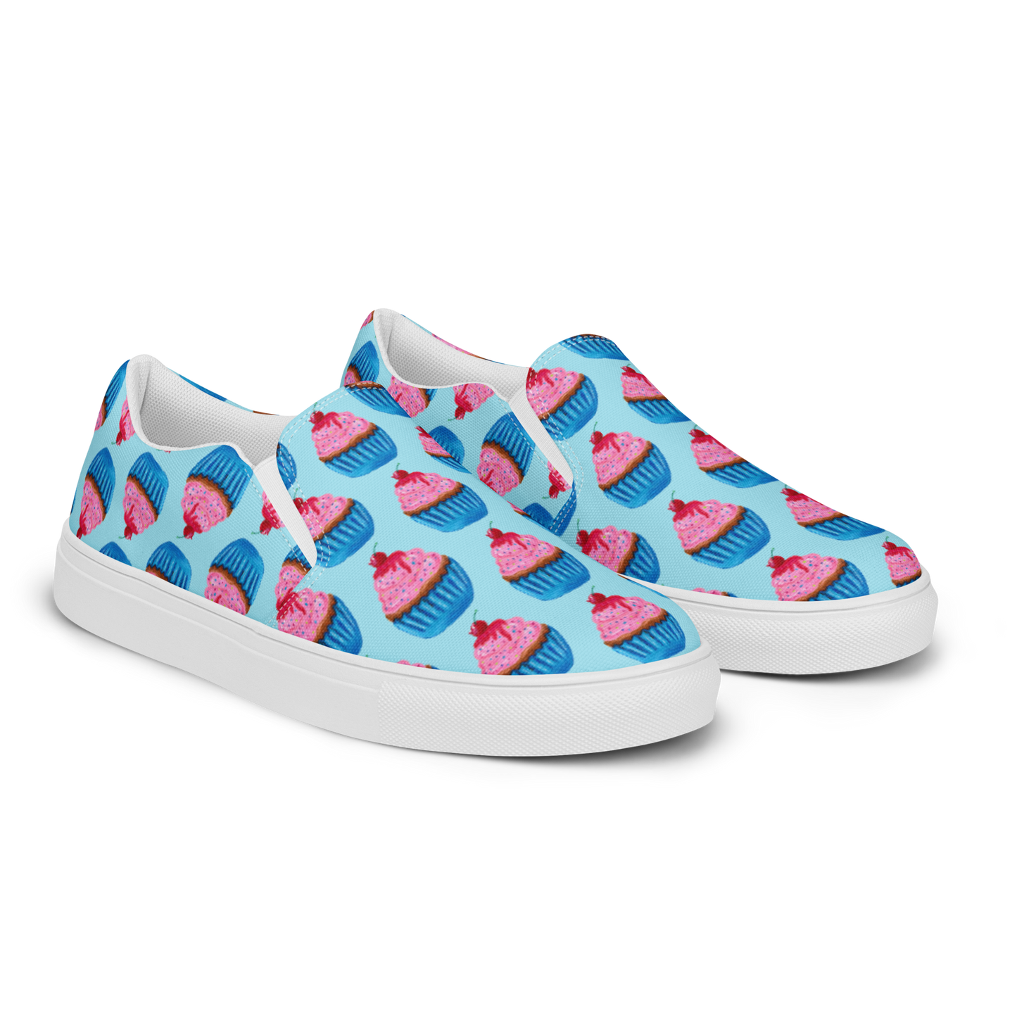 "Sweet Cupcake" (with cherry nipple) -Women’s slip-on canvas shoes