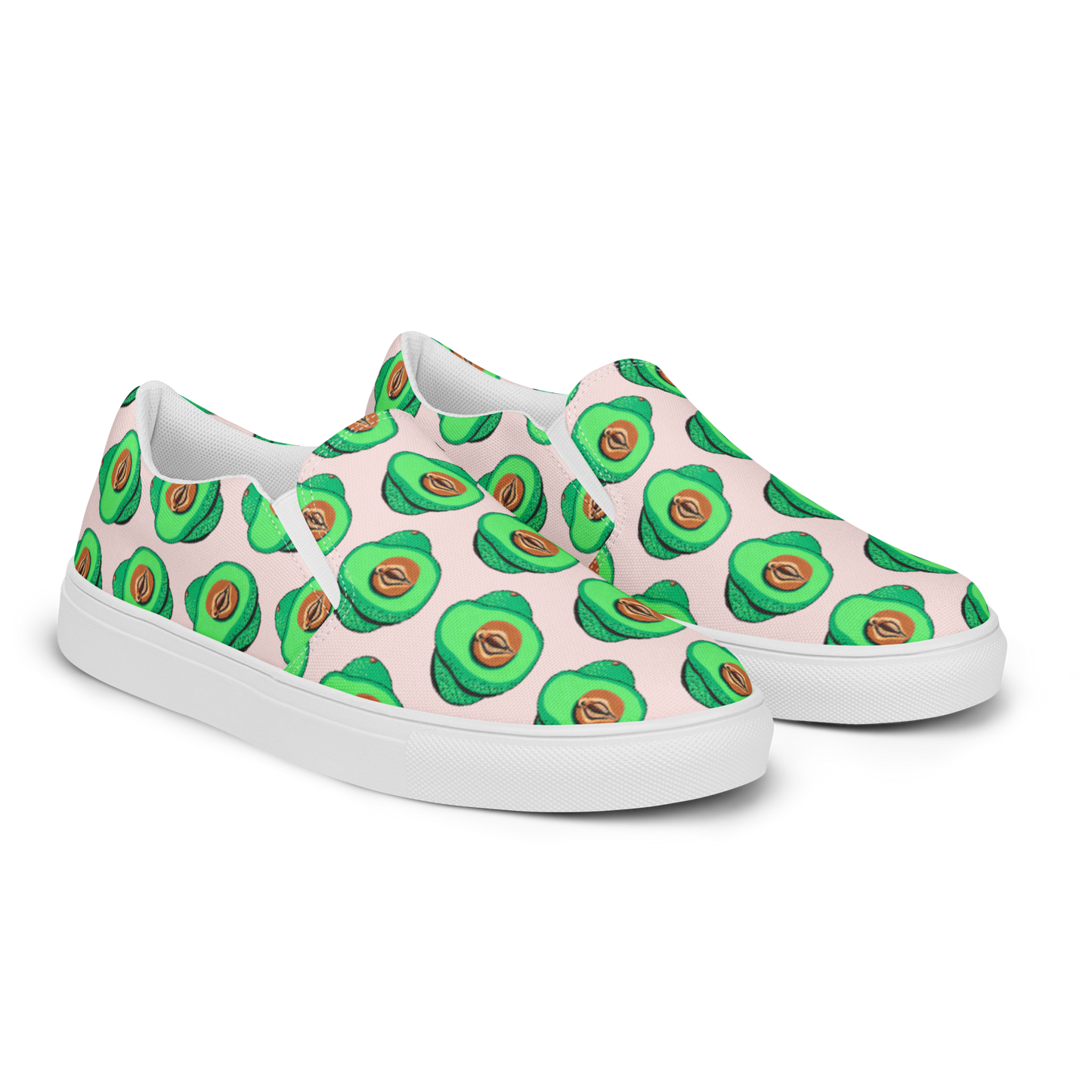 Avocado Vulva, Women’s slip-on canvas shoes (pink)