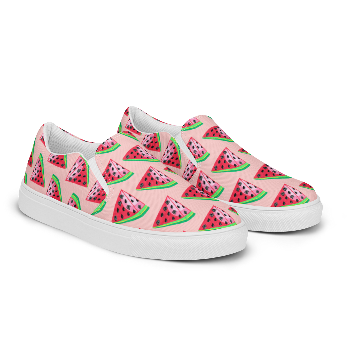 TWAT-ermelon pink Women’s slip-on canvas shoes