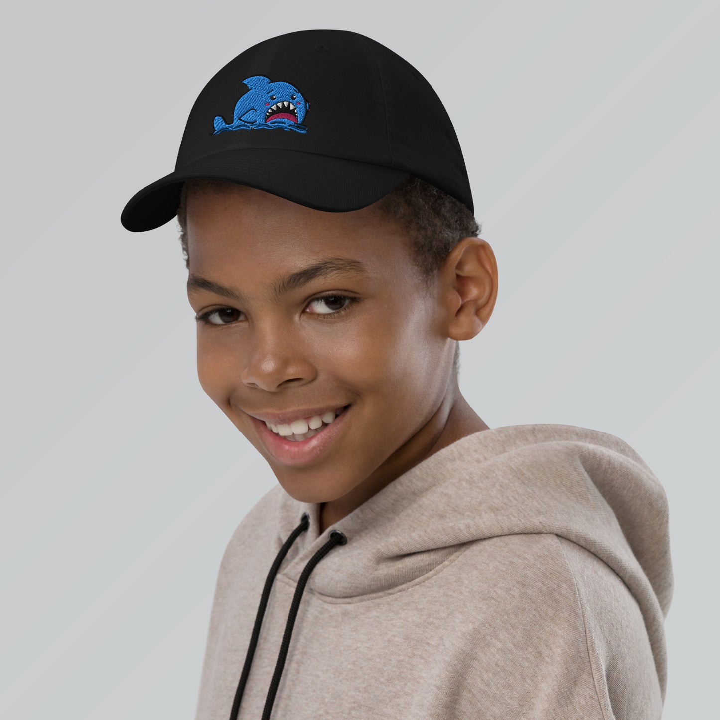 Anxious Shark embroidered hat- Kids Sizes