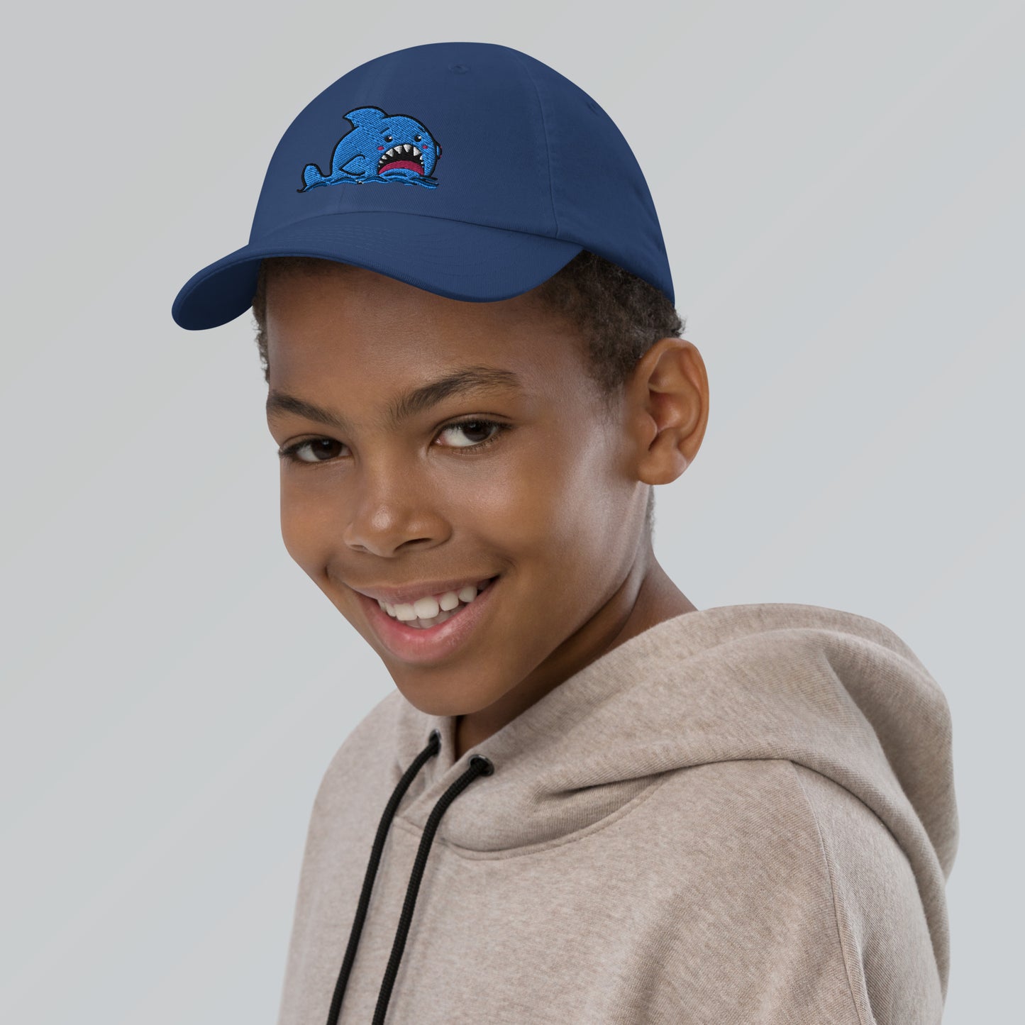 Anxious Shark embroidered hat- Kids Sizes