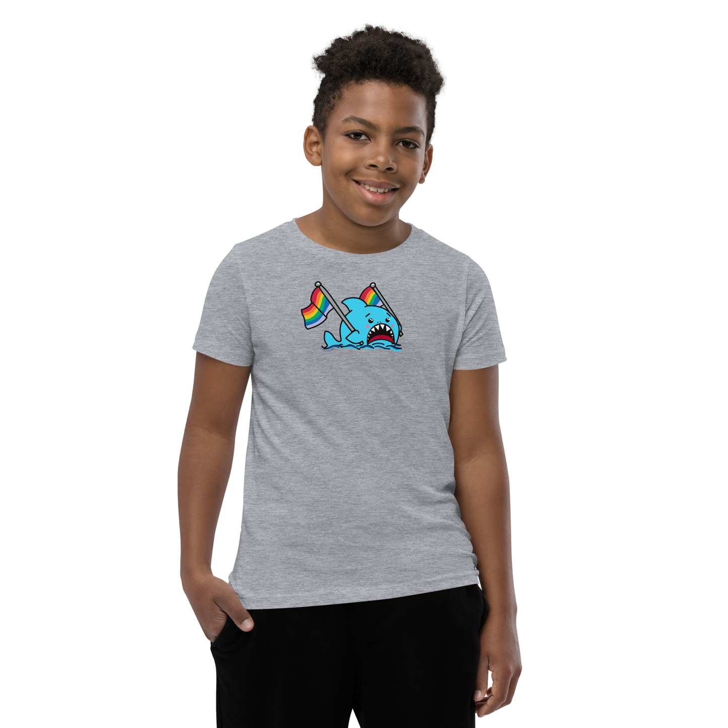 Anxious Shark Supports Pride- Youth Tshirt