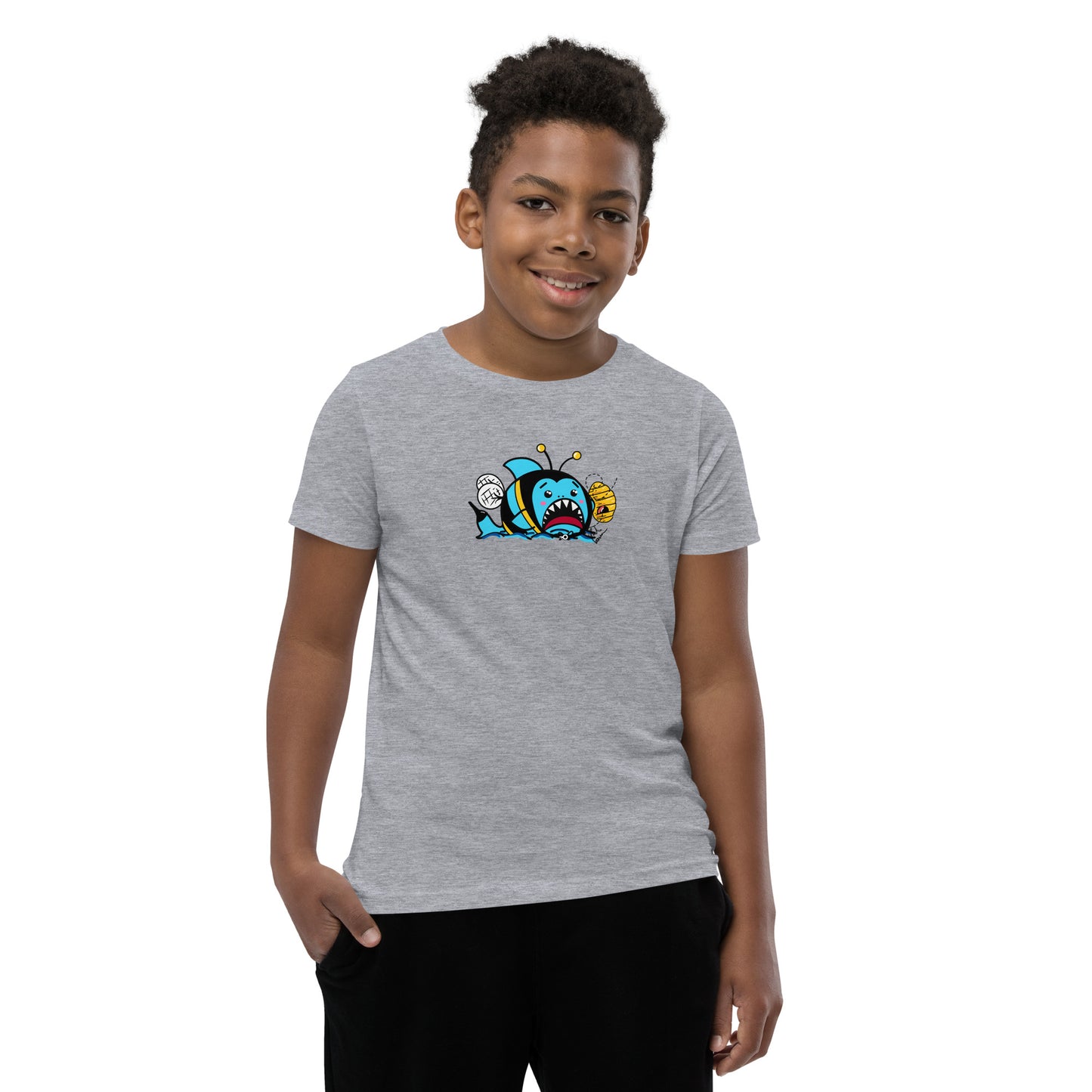 Halloween Sharks- Bee Shark Genderless Youth Short Sleeve T-Shirt