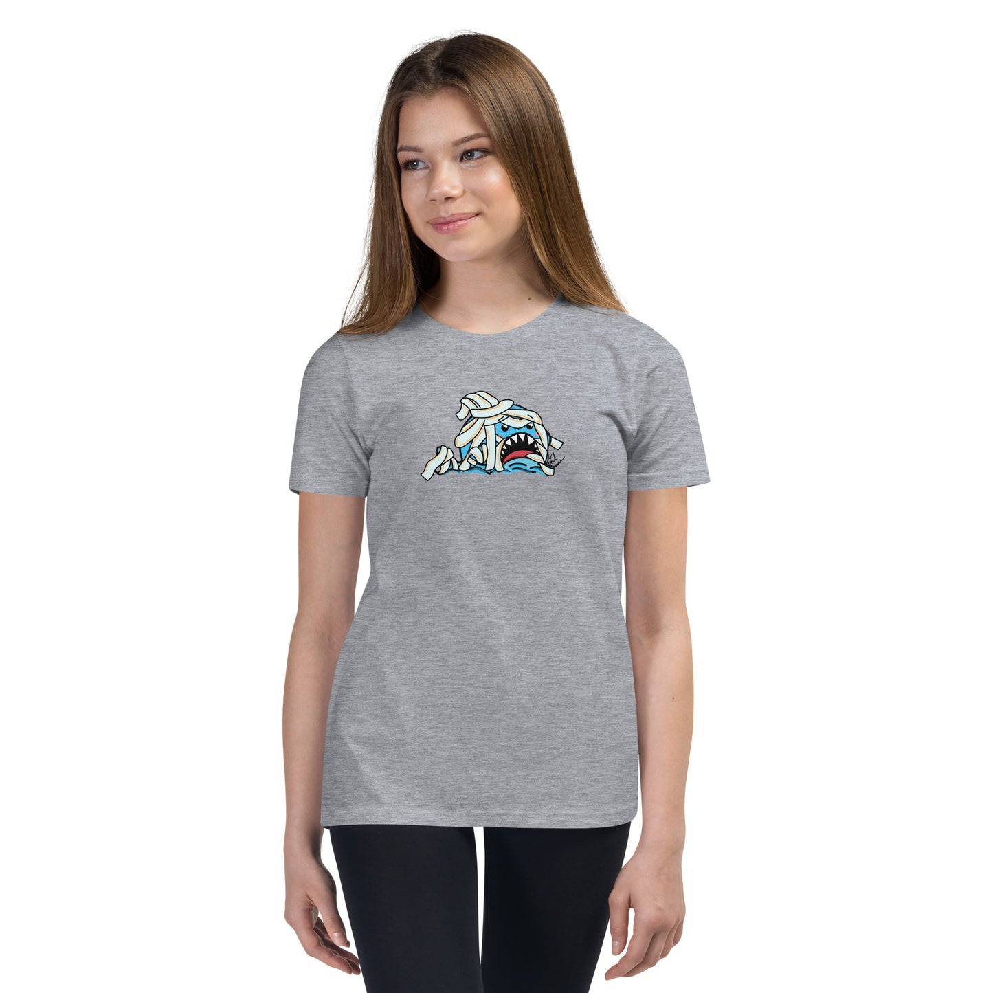 Halloween Sharks- Mummy Shark Genderless Youth Short Sleeve T-Shirt