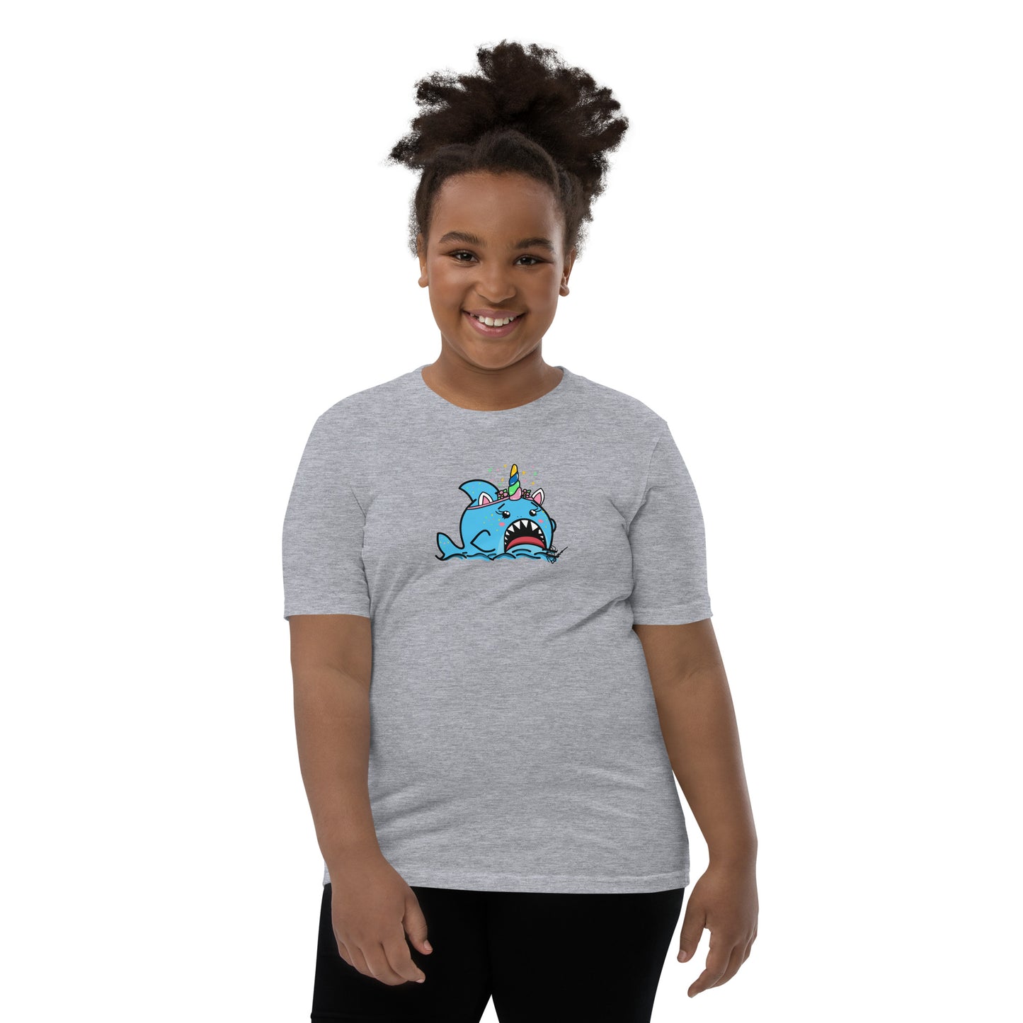 Halloween Sharks- Unicorn Shark Genderless Youth Short Sleeve T-Shirt