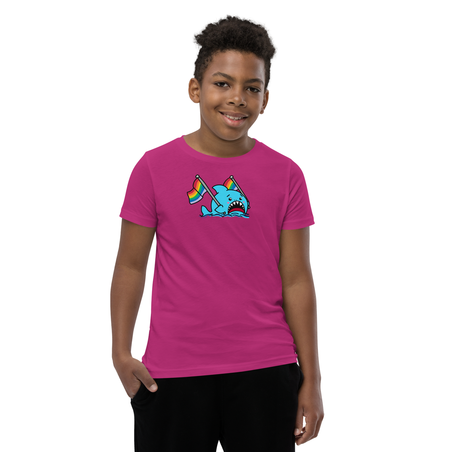Anxious Shark Supports Pride- Youth Tshirt