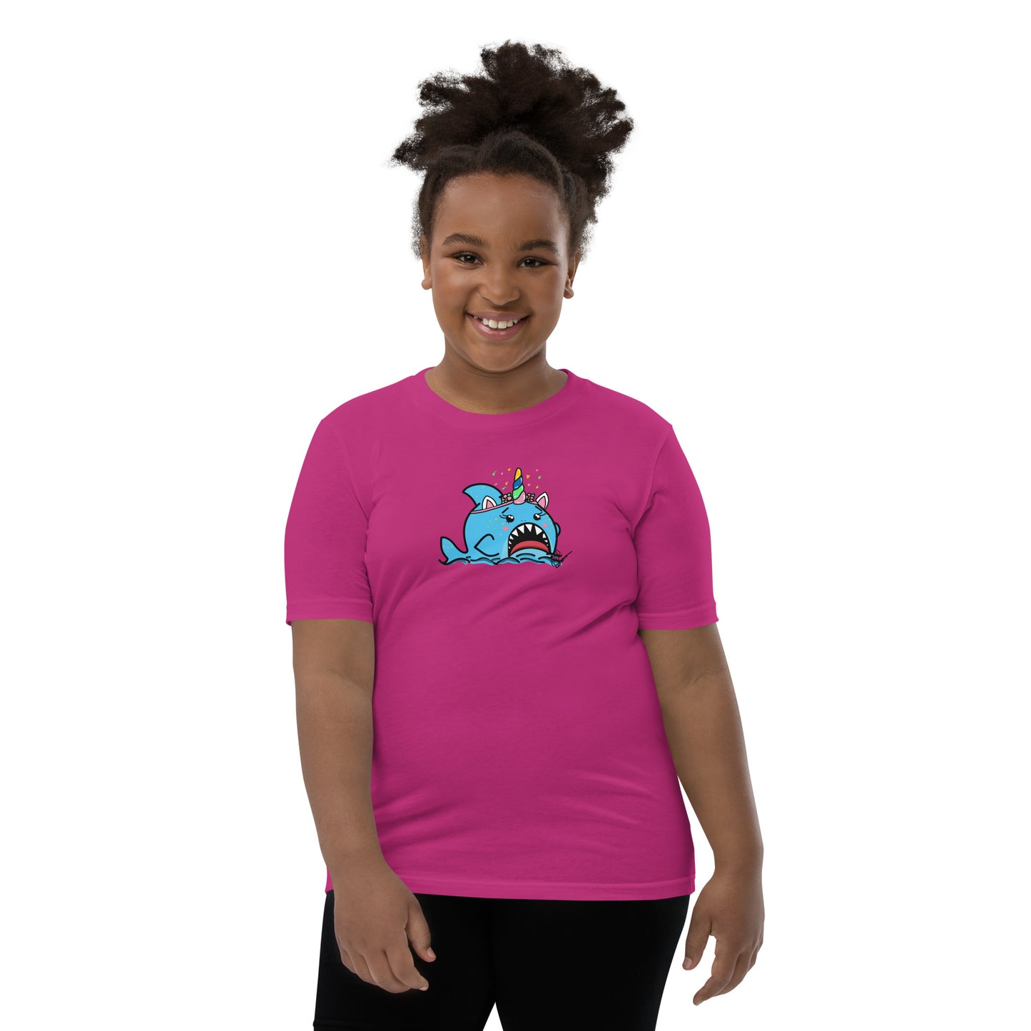Halloween Sharks- Unicorn Shark Genderless Youth Short Sleeve T-Shirt
