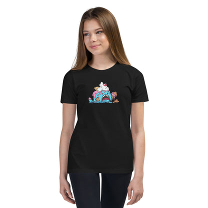 Halloween Sharks- Ice Cream Shark Genderless Youth Short Sleeve T-Shirt