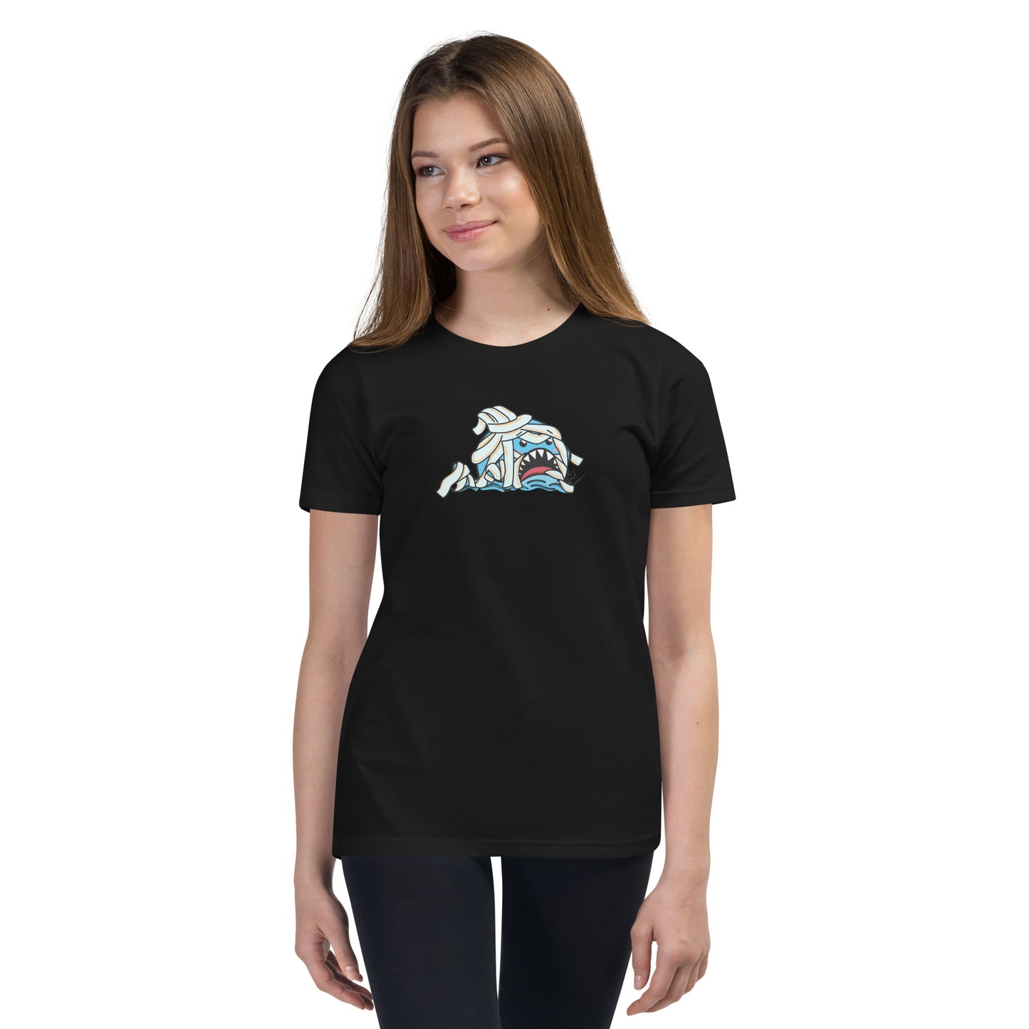 Halloween Sharks- Mummy Shark Genderless Youth Short Sleeve T-Shirt