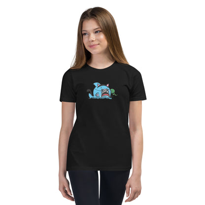 Halloween Sharks- Kitty Shark Genderless Youth Short Sleeve T-Shirt