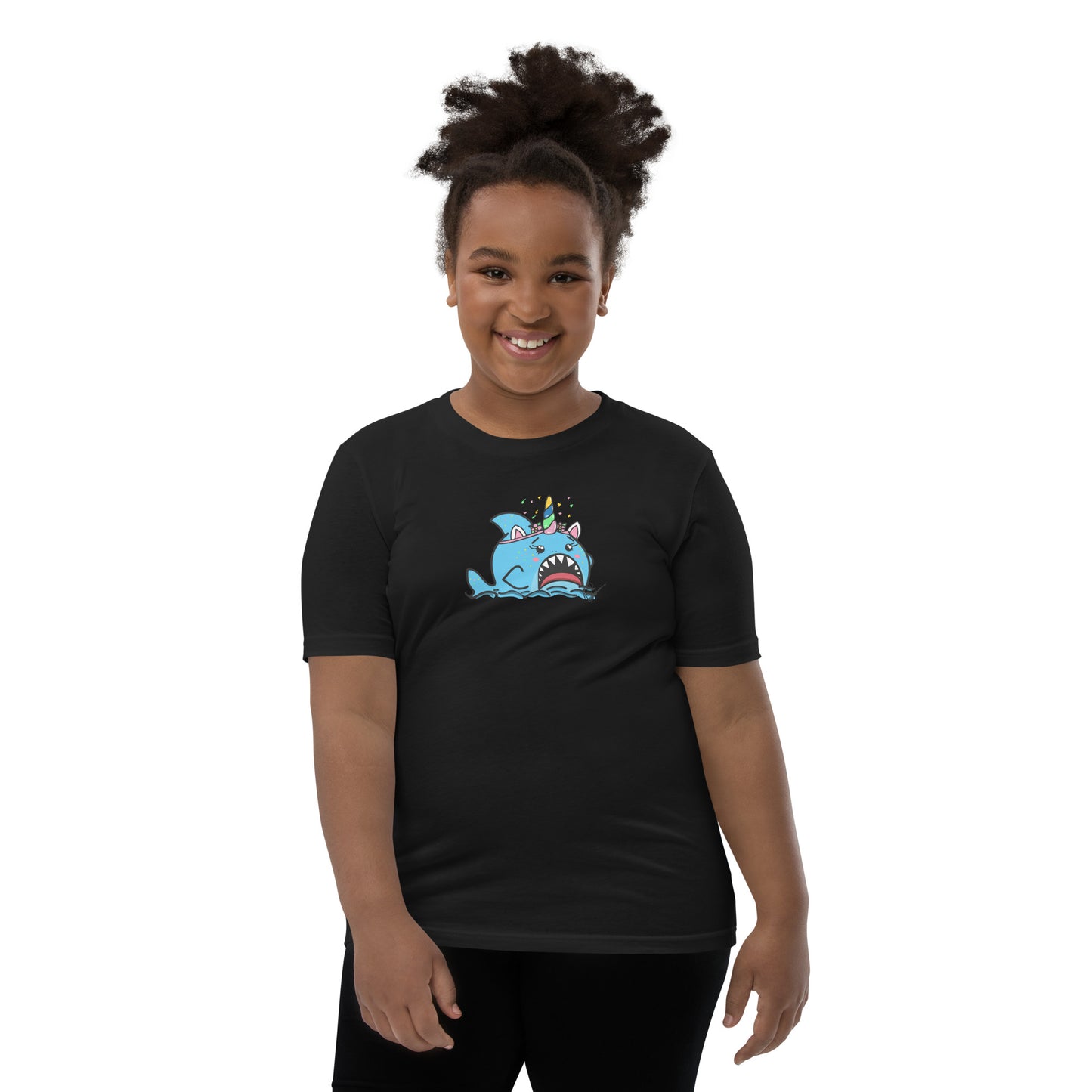 Halloween Sharks- Unicorn Shark Genderless Youth Short Sleeve T-Shirt
