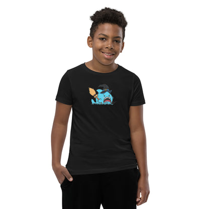 Halloween Sharks- Witch Shark Genderless Youth Short Sleeve T-Shirt