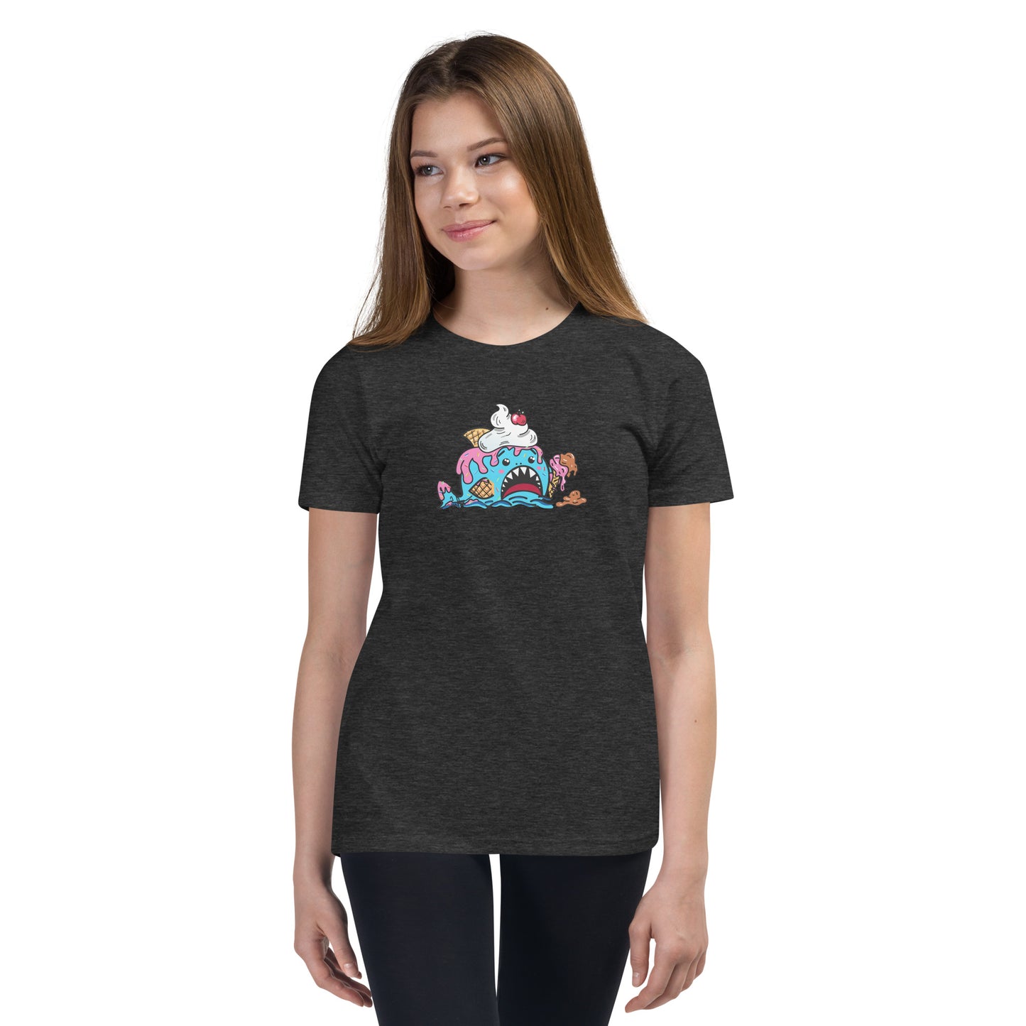 Halloween Sharks- Ice Cream Shark Genderless Youth Short Sleeve T-Shirt