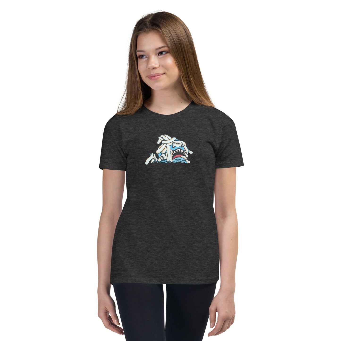 Halloween Sharks- Mummy Shark Genderless Youth Short Sleeve T-Shirt