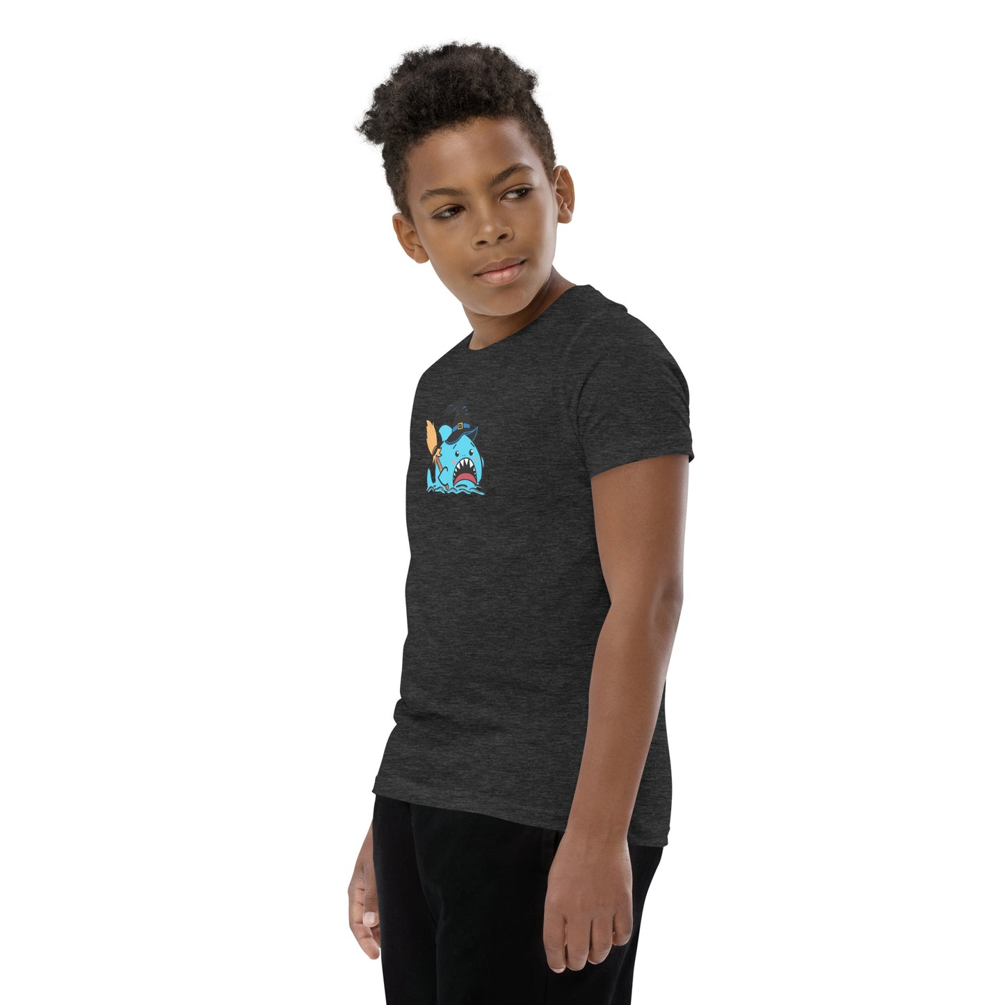 Halloween Sharks- Witch Shark Genderless Youth Short Sleeve T-Shirt