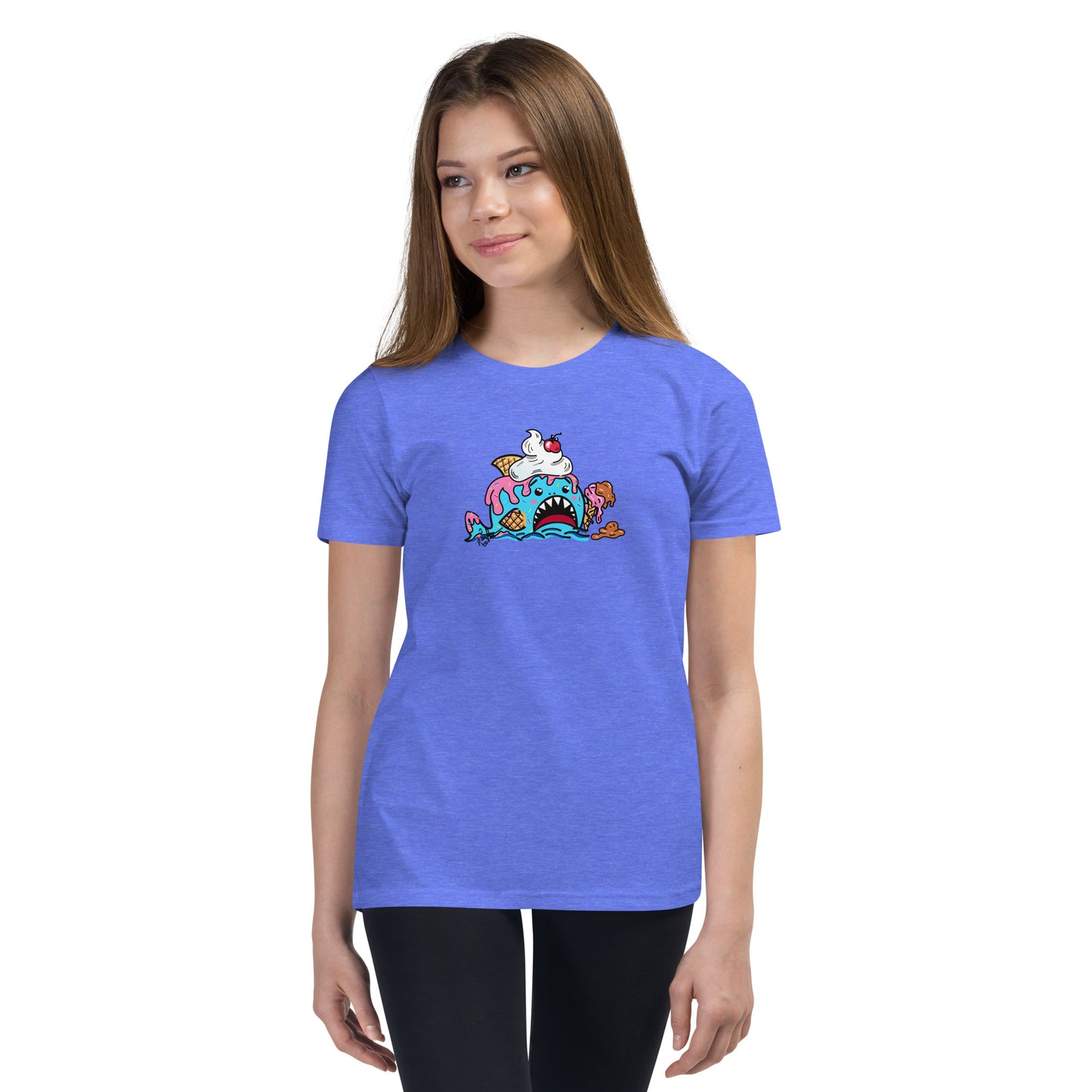 Halloween Sharks- Ice Cream Shark Genderless Youth Short Sleeve T-Shirt