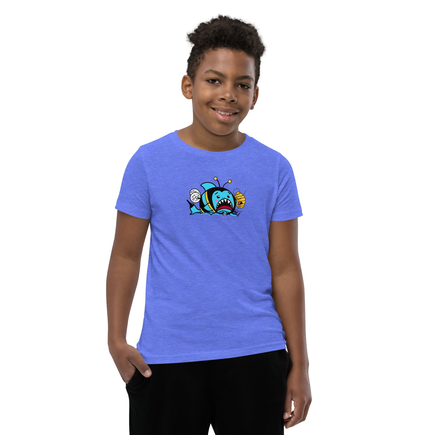 Halloween Sharks- Bee Shark Genderless Youth Short Sleeve T-Shirt