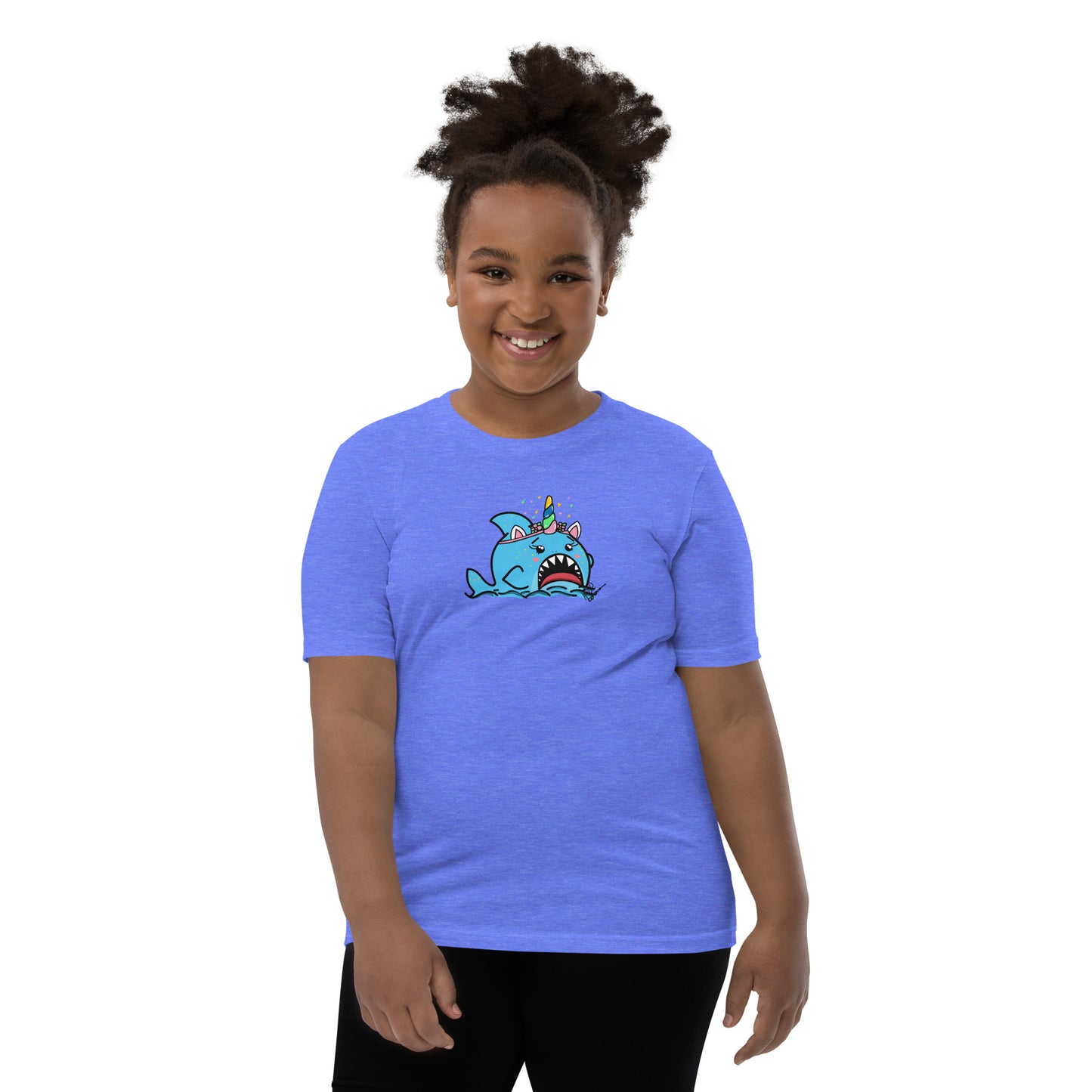 Halloween Sharks- Unicorn Shark Genderless Youth Short Sleeve T-Shirt