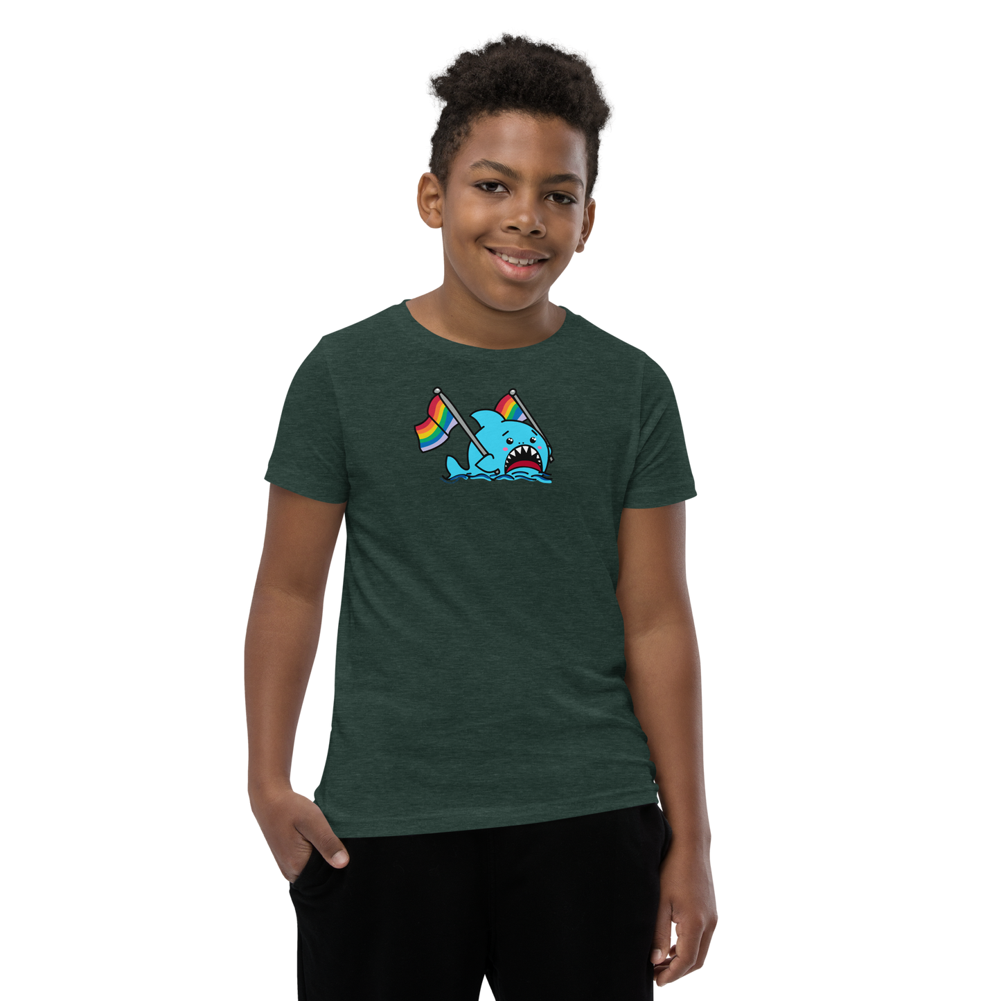 Anxious Shark Supports Pride- Youth Tshirt