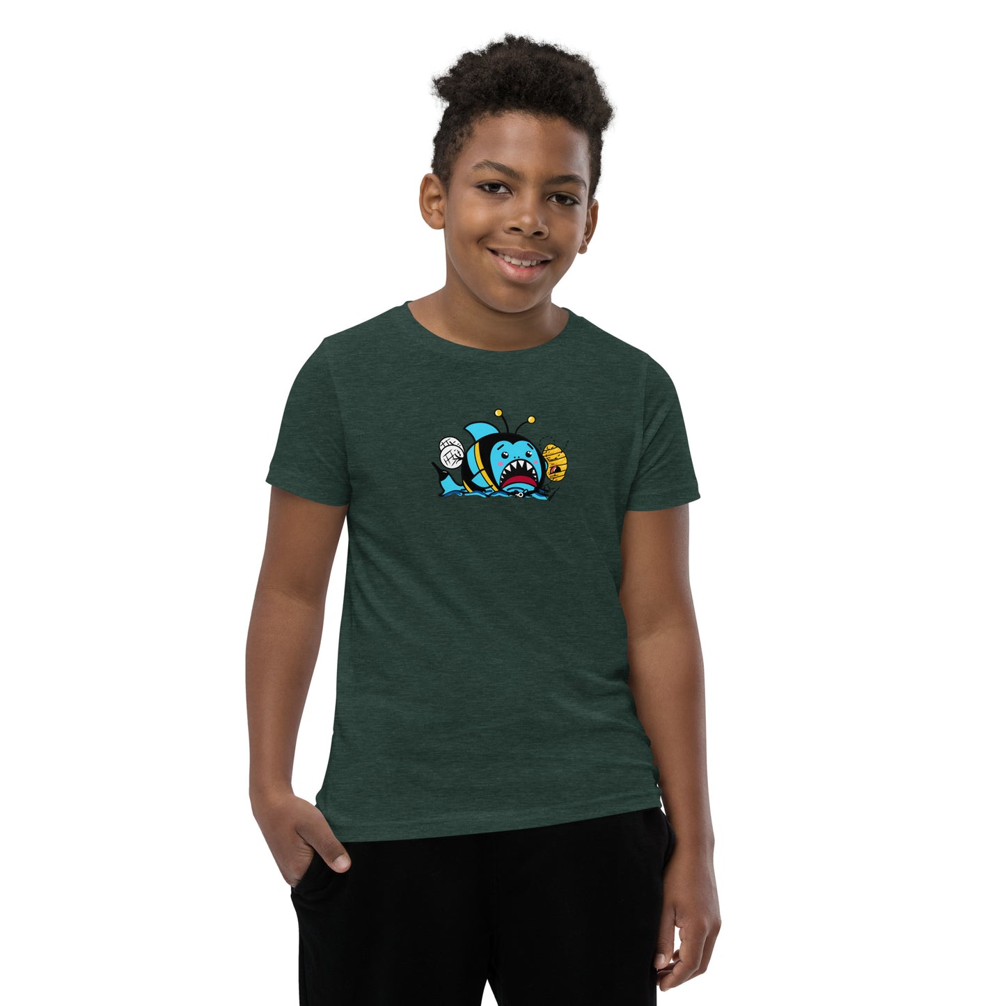 Halloween Sharks- Bee Shark Genderless Youth Short Sleeve T-Shirt