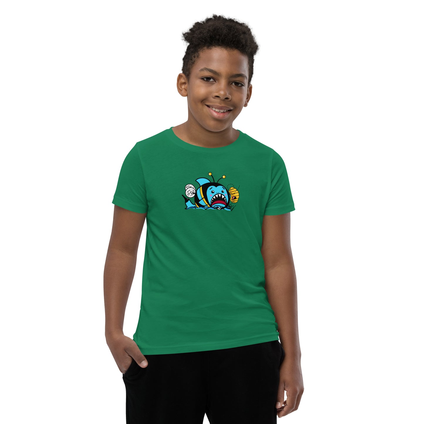 Halloween Sharks- Bee Shark Genderless Youth Short Sleeve T-Shirt