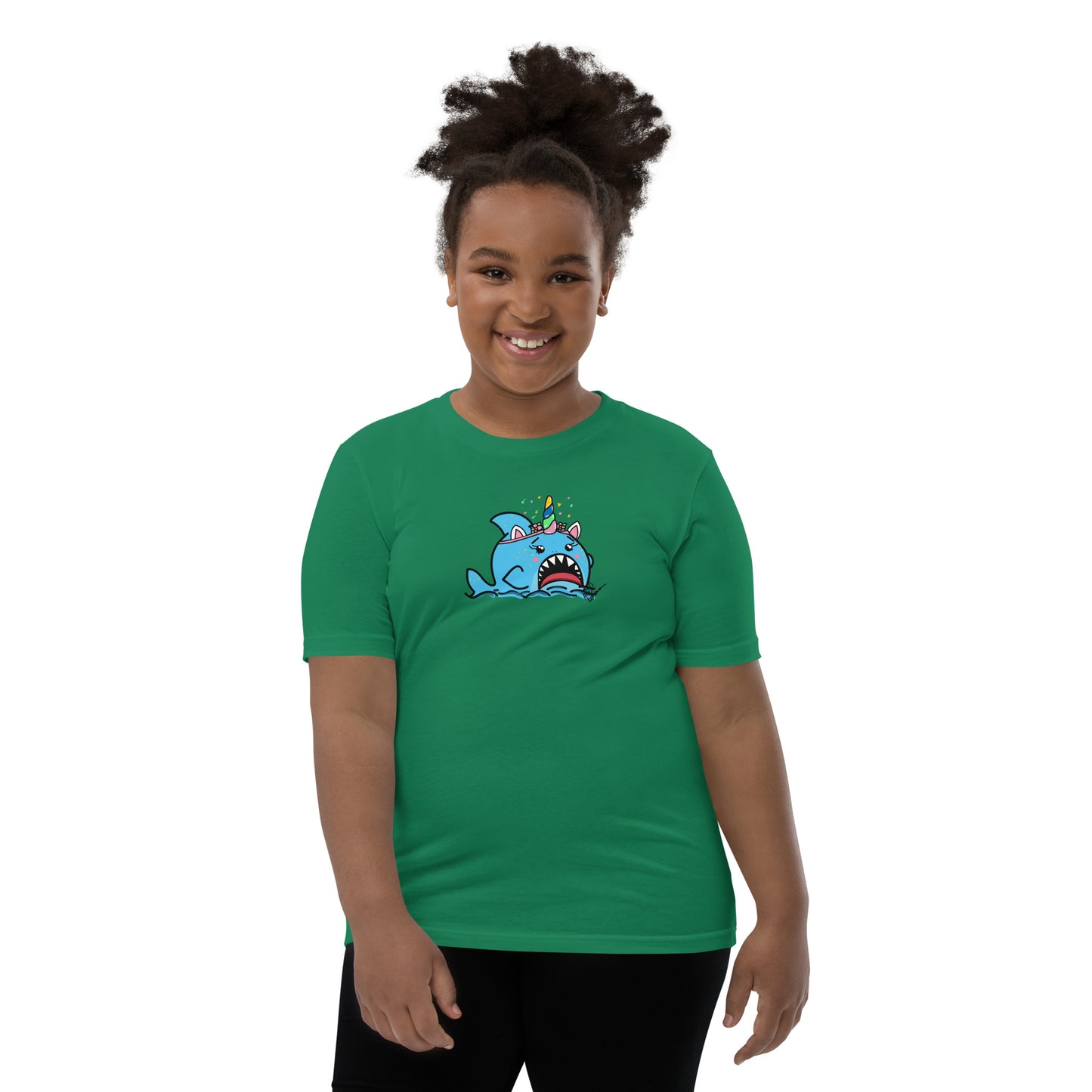 Halloween Sharks- Unicorn Shark Genderless Youth Short Sleeve T-Shirt