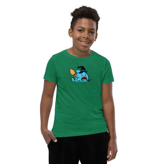 Halloween Sharks- Witch Shark Genderless Youth Short Sleeve T-Shirt