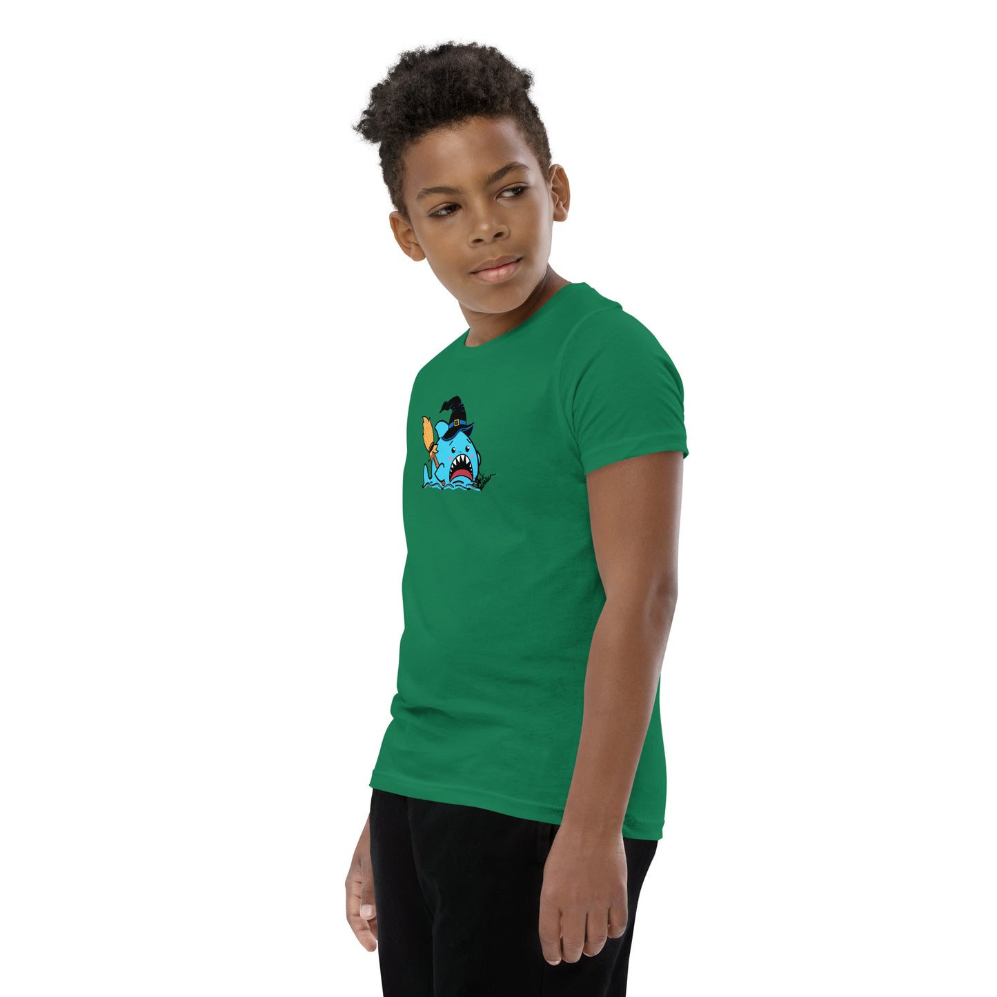Halloween Sharks- Witch Shark Genderless Youth Short Sleeve T-Shirt