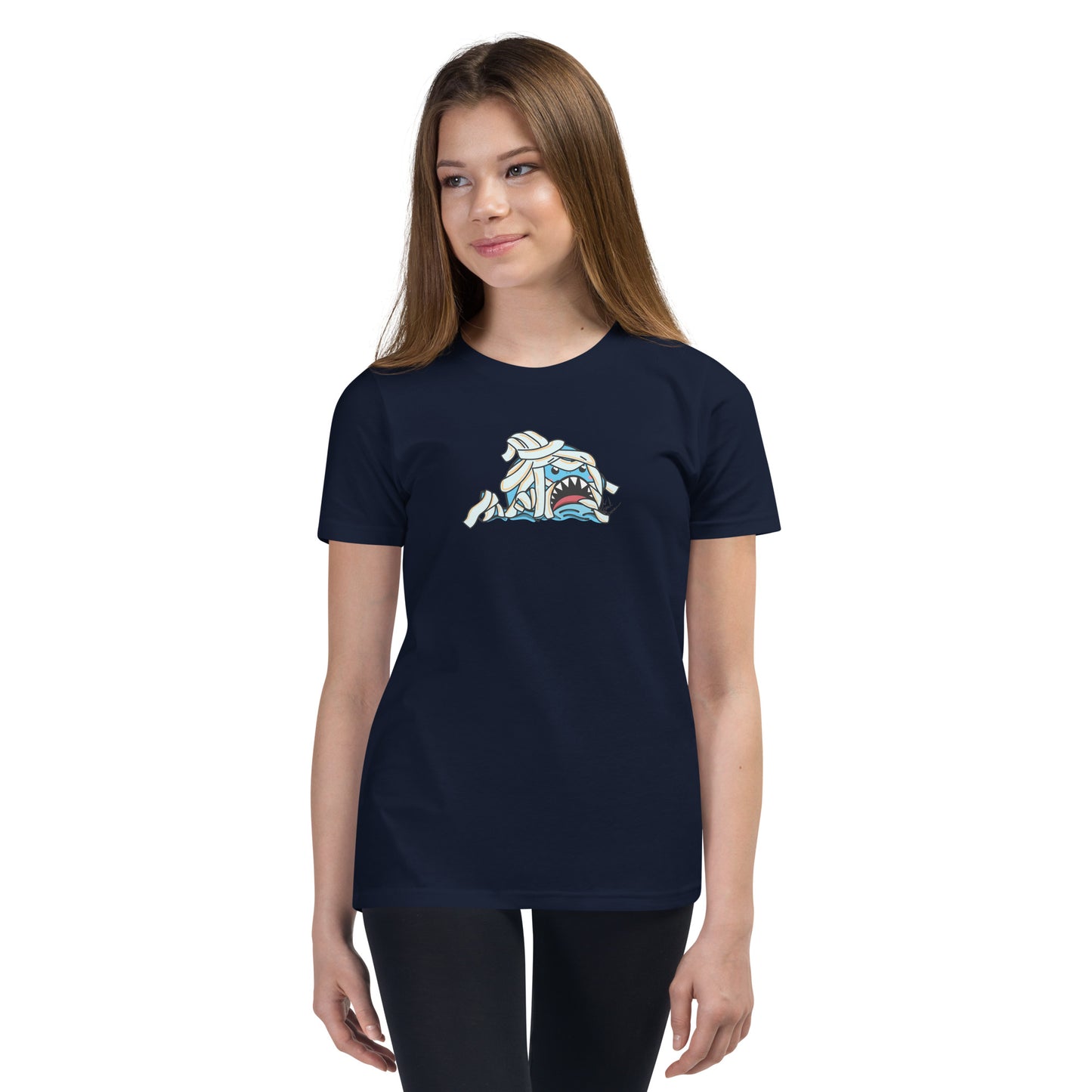 Halloween Sharks- Mummy Shark Genderless Youth Short Sleeve T-Shirt