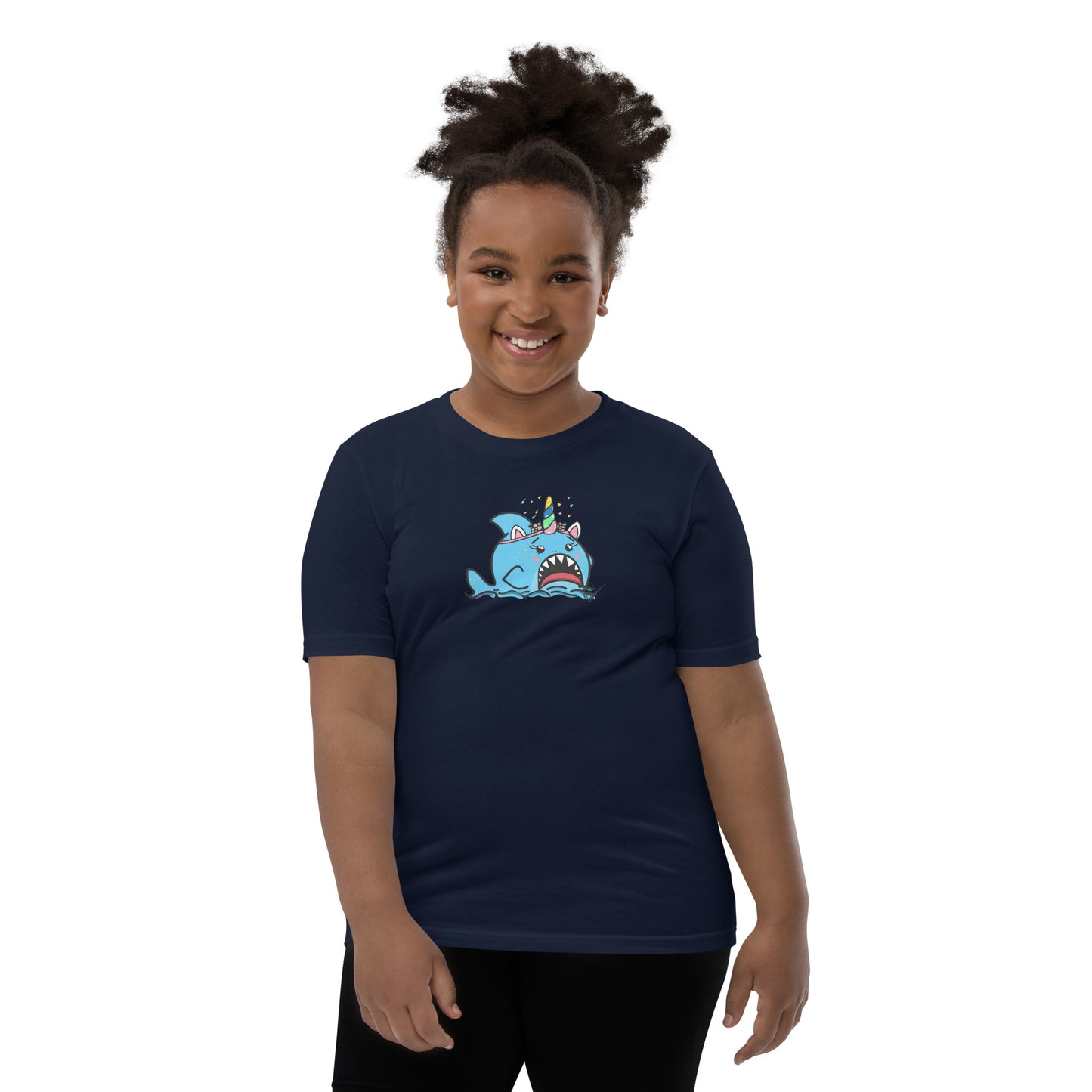 Halloween Sharks- Unicorn Shark Genderless Youth Short Sleeve T-Shirt