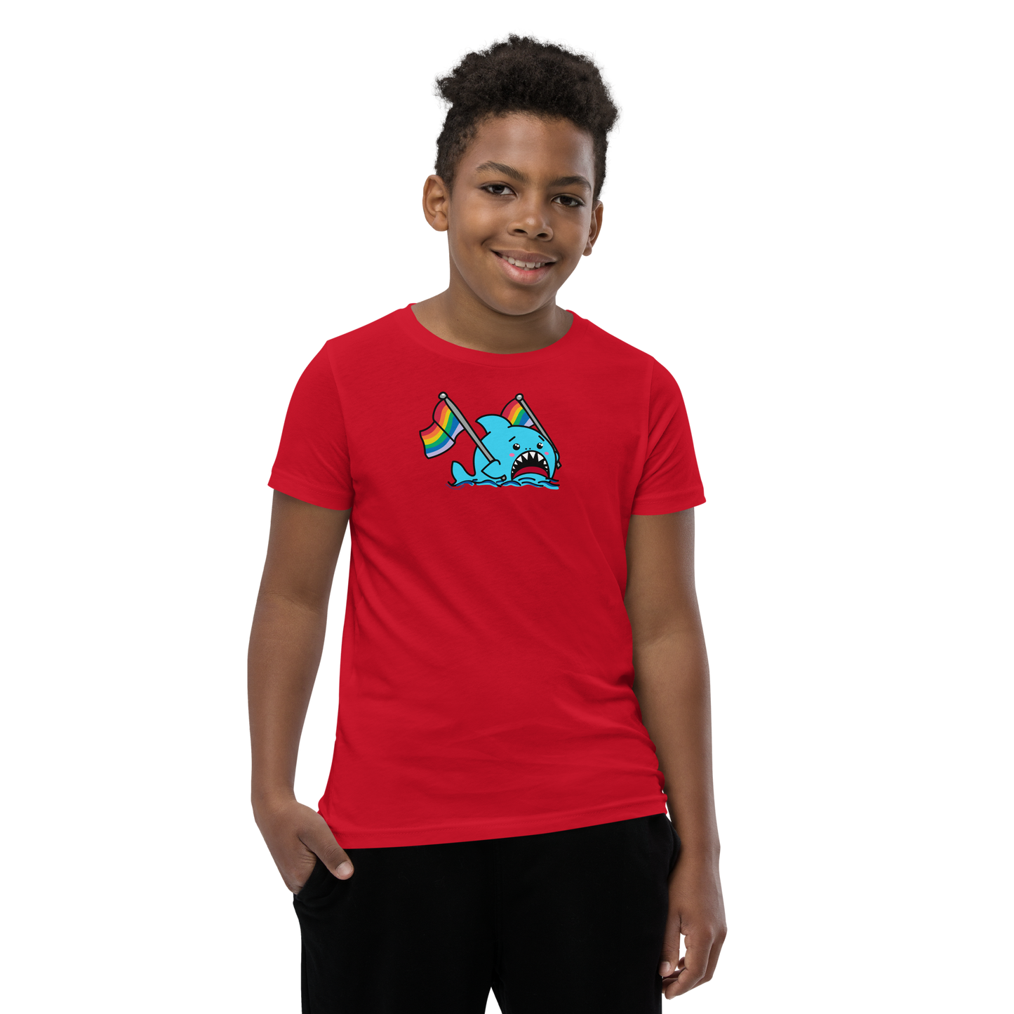 Anxious Shark Supports Pride- Youth Tshirt