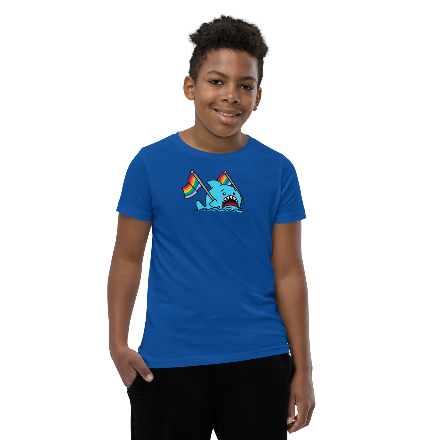 Anxious Shark Supports Pride- Youth Tshirt