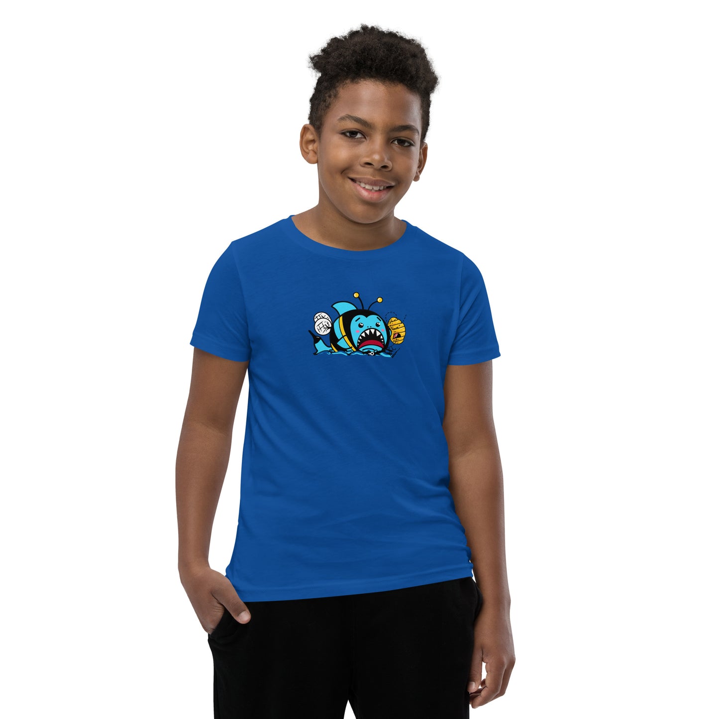 Halloween Sharks- Bee Shark Genderless Youth Short Sleeve T-Shirt