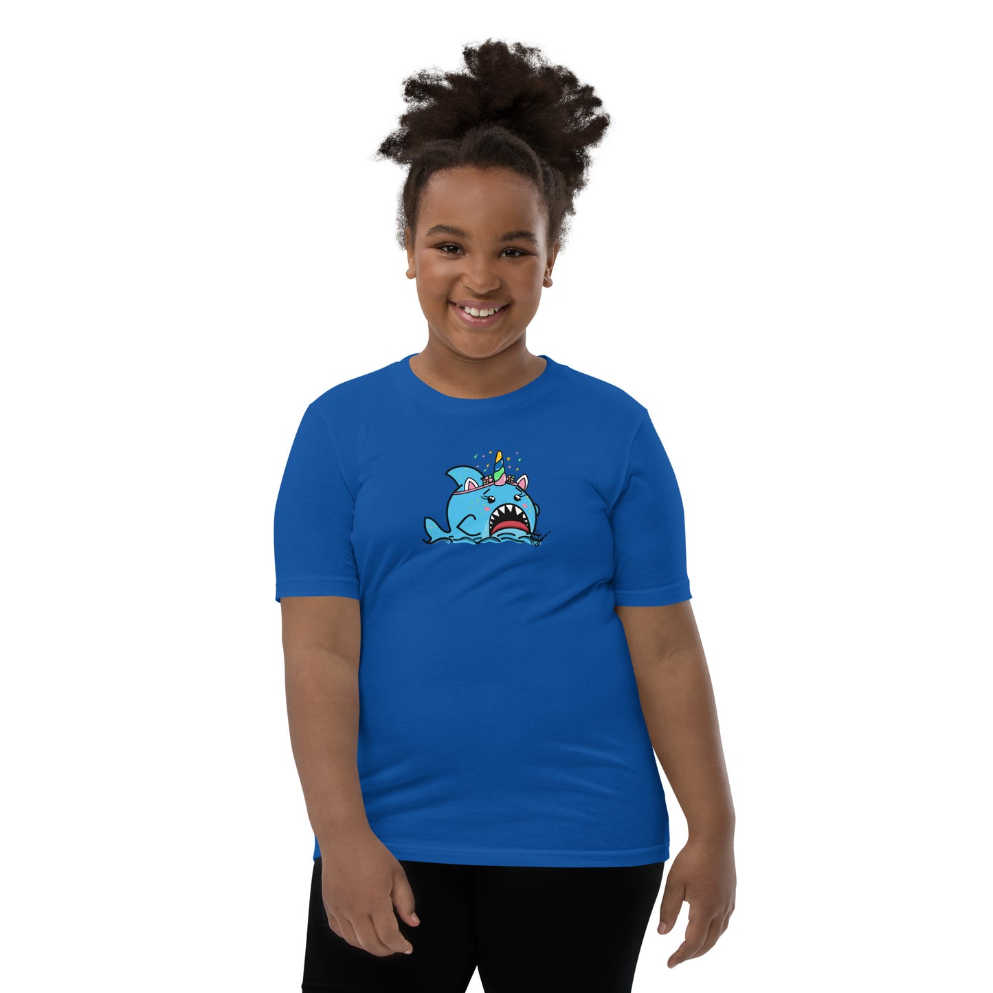 Halloween Sharks- Unicorn Shark Genderless Youth Short Sleeve T-Shirt