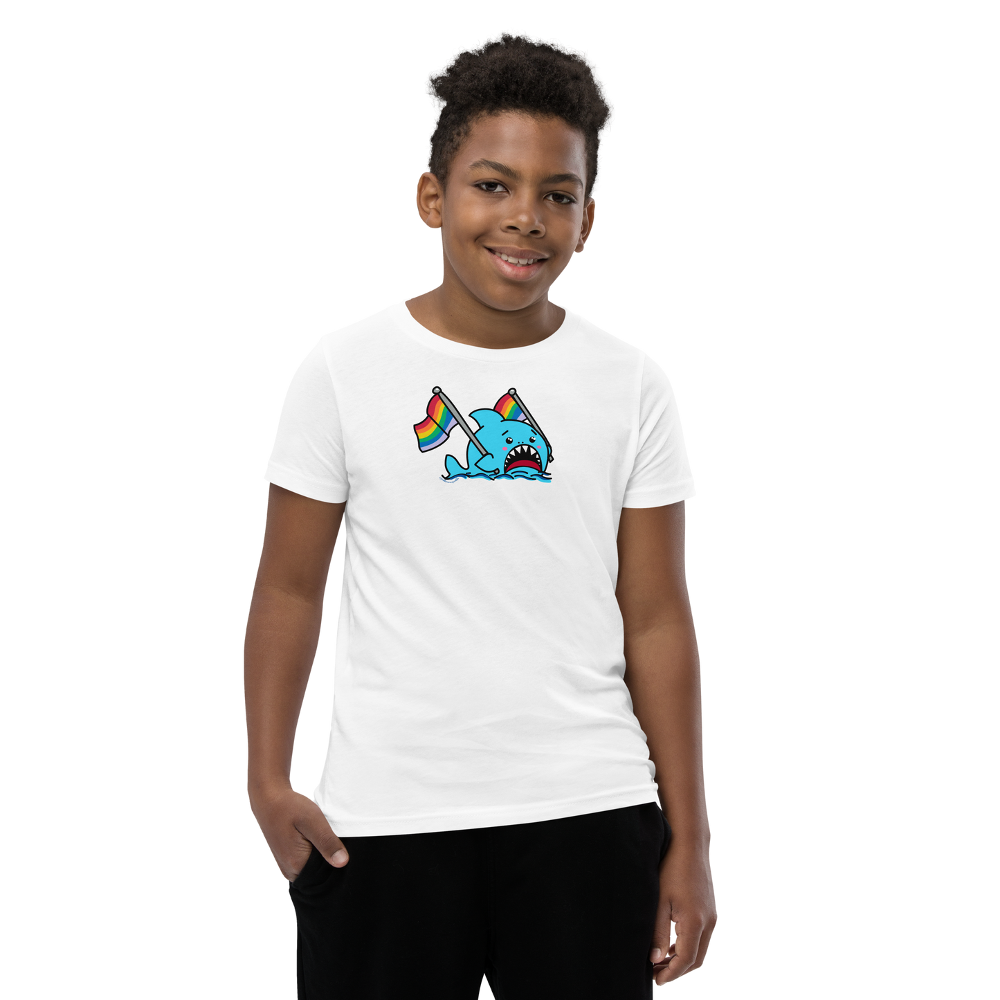 Anxious Shark Supports Pride- Youth Tshirt