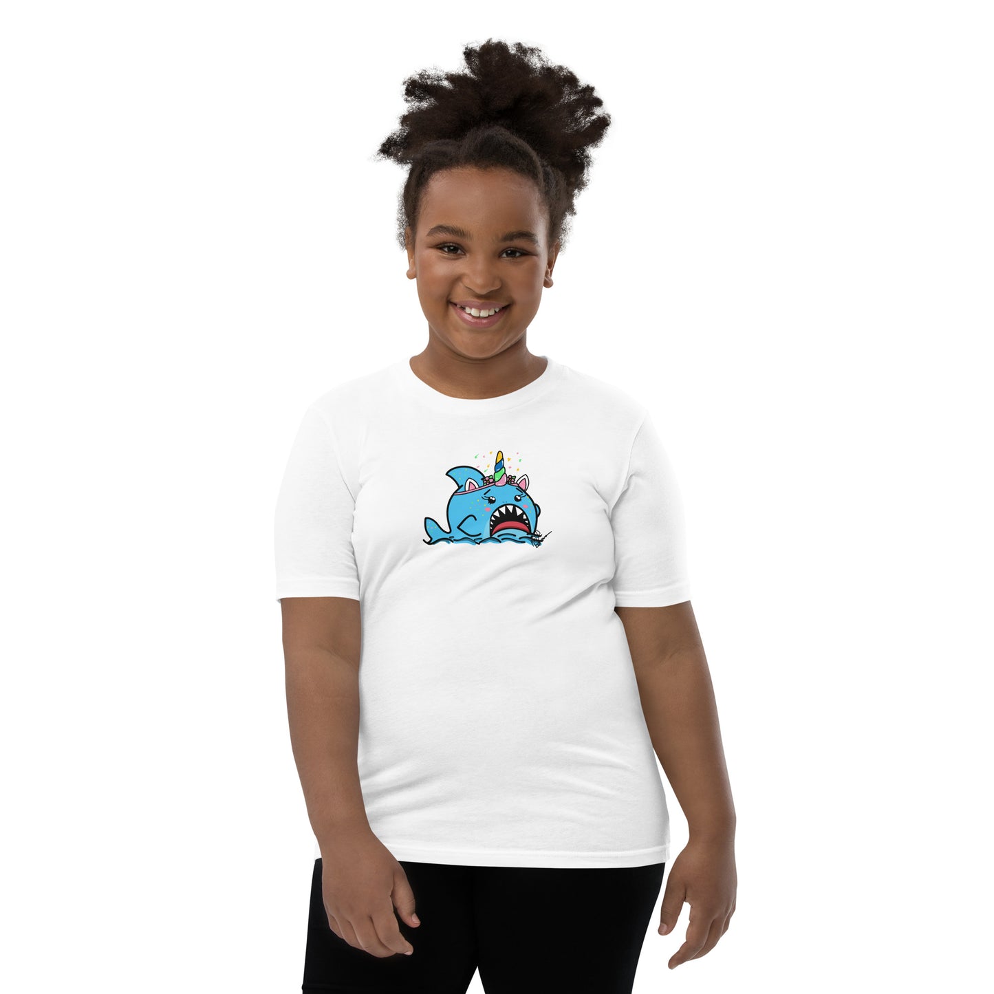 Halloween Sharks- Unicorn Shark Genderless Youth Short Sleeve T-Shirt